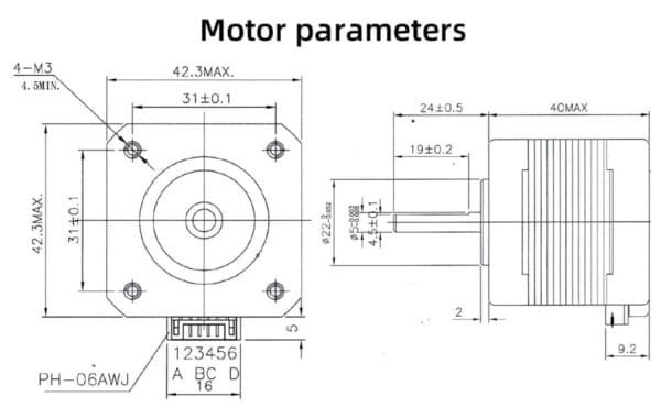 42 stepper motor nema17 40mm for 3D printer - Image 2